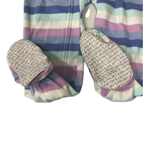 Carter's Toddler Girls Striped Llama Fleece Pajamas - Picture 4 of 6